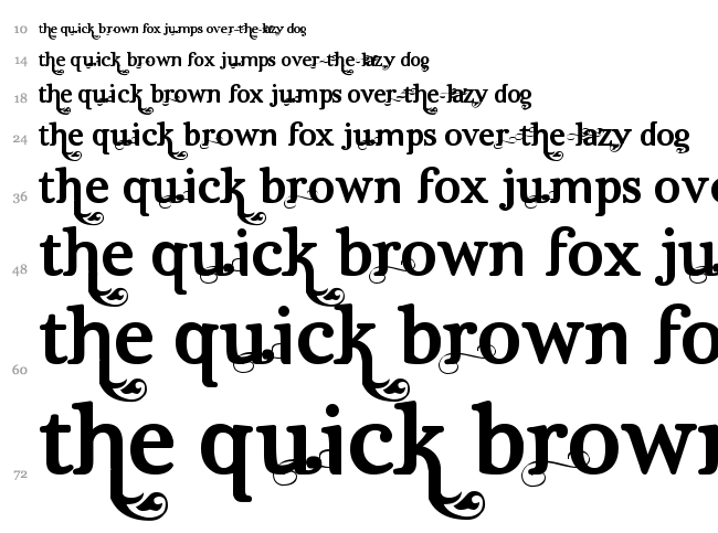Dutch & Harley font waterfall